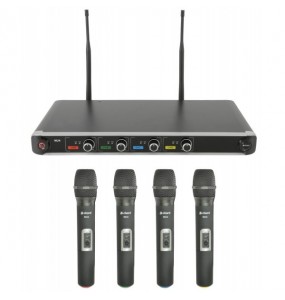 NU4-H Sistema inalámbrico UHF de 4 Canales con micros de mano