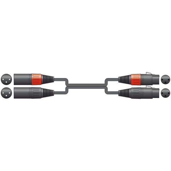 Cable 2 XLR Hembra - 2 XLR Macho 3.0 metros