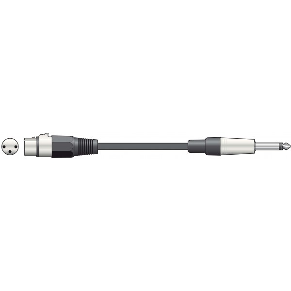 Cable XLR Hembra - Jack 6.3mm Mono 3.0 metros
