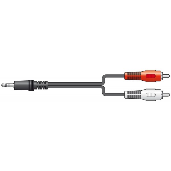 Cable 2 RCA Macho - Jack 3.5mm Macho 3.0 metros