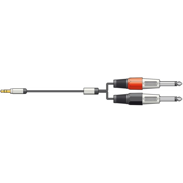 Cable Jack 3.5mm Stereo - 2 Jack 6.3mm Mono 3.0 metro