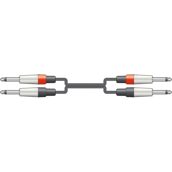 Cable Jack 6.3mm Mono - 2 Jack 6.3mm Mono 6.0 metros