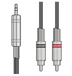 cable Jack 3.5mm Macho - 2 RCA Macho 3.0 metros