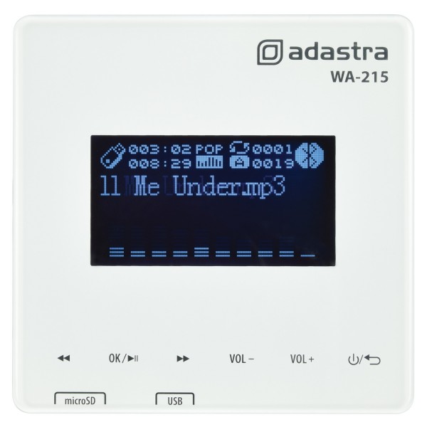 WA-215 Amplificador de montaje en pared + Reproductor multimedia con Bluetooth