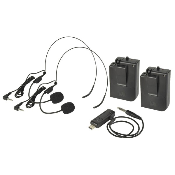 U-MIC Sistema Inalámbrico UHF con 2 micros de diadema por USB Frecuencia: 863.2 + 864.8MHz