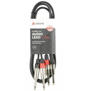 Cable Jack 6.3mm Mono - 2 Jack 6.3mm Mono 1.5 metros