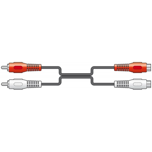 Cable 2 RCA Macho - 2 RCA Hembra 1.2 metros