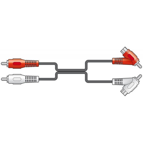 Cable 2 RCA Macho - 2 RCA Macho/ Hembra 1.8 metros