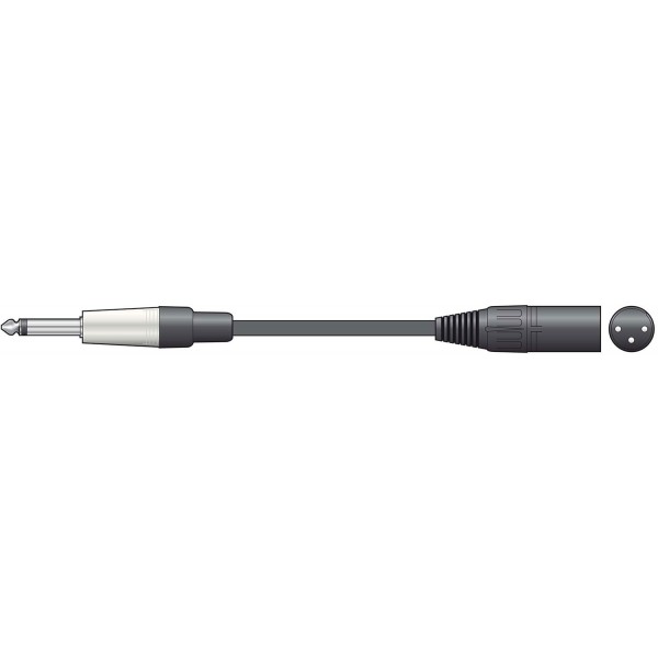 Cable XLR Macho - Jack 6.3mm Mono 1.5 metros