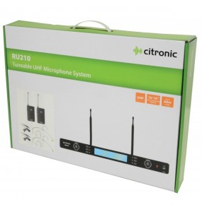 RU210-N Sistema inalámbrico UHF sintonizable con 2 transmisores de petaca